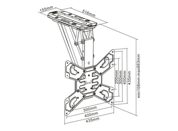 Multibrackets motorisert takfeste for TV - Takstativ med motor